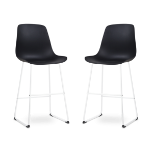 Nolon Nino-Pip barkruk zwart – wit onderstel 75 cm – set van 2 Nolon Nino-Pip barkruk zwart – wit onderstel 75 cm – set van 2