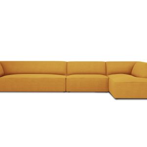 Micadoni rechter hoekbank Ruby 5-zits, structurele stof, geel – 180×36 Micadoni rechter hoekbank Ruby 5-zits, structurele stof, geel – 180×36