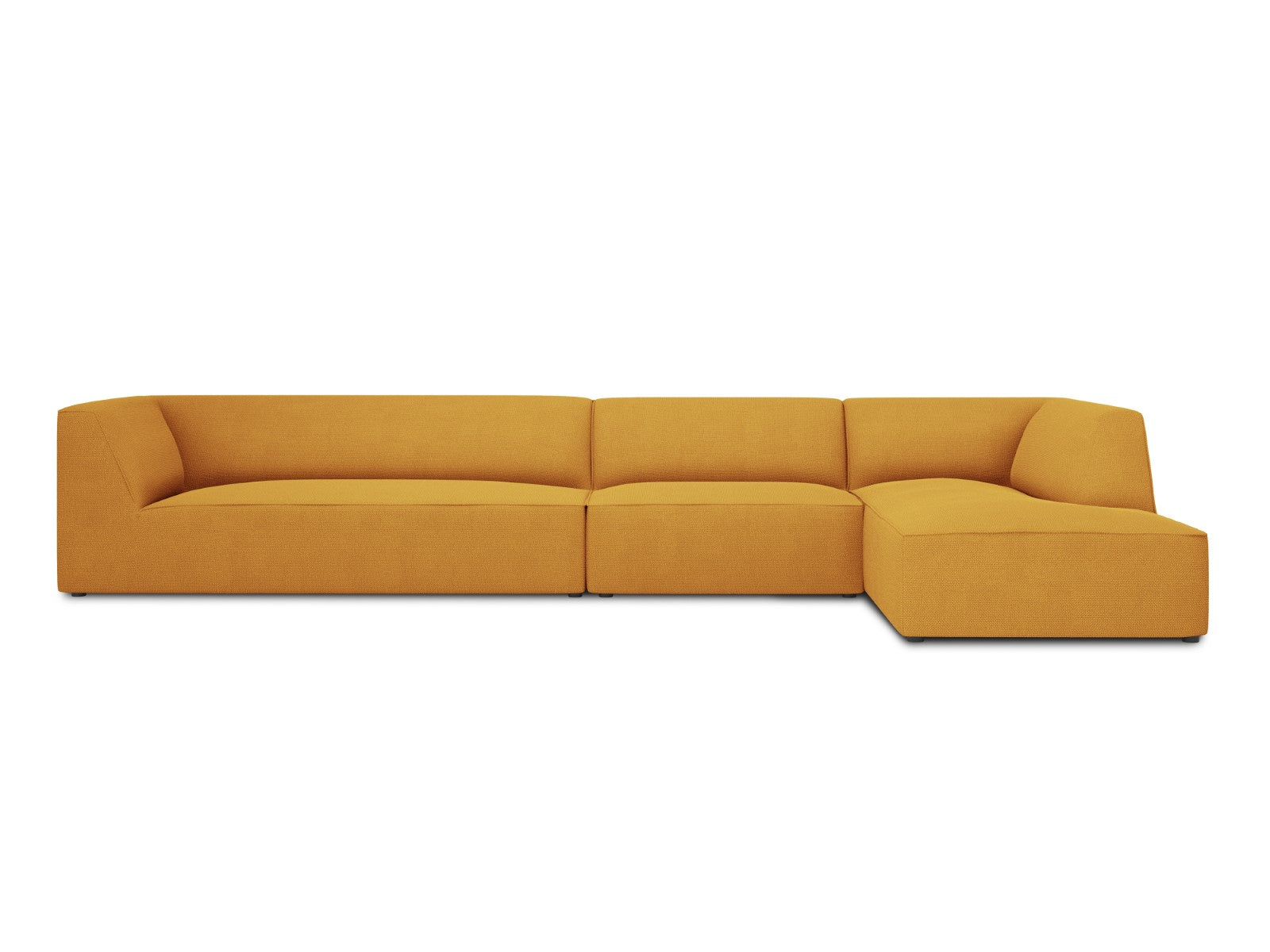 Micadoni rechter hoekbank Ruby 5-zits, structurele stof, geel - 180x36
