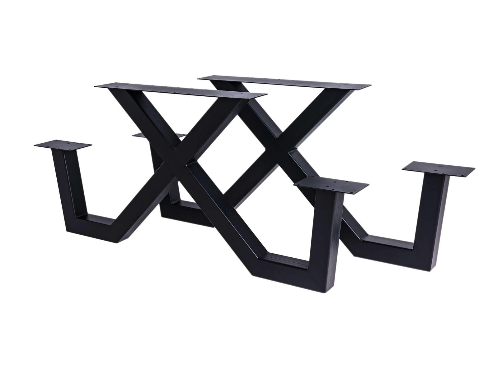 MaximaVida metalen picknicktafel onderstel New York zwart gecoat - doo