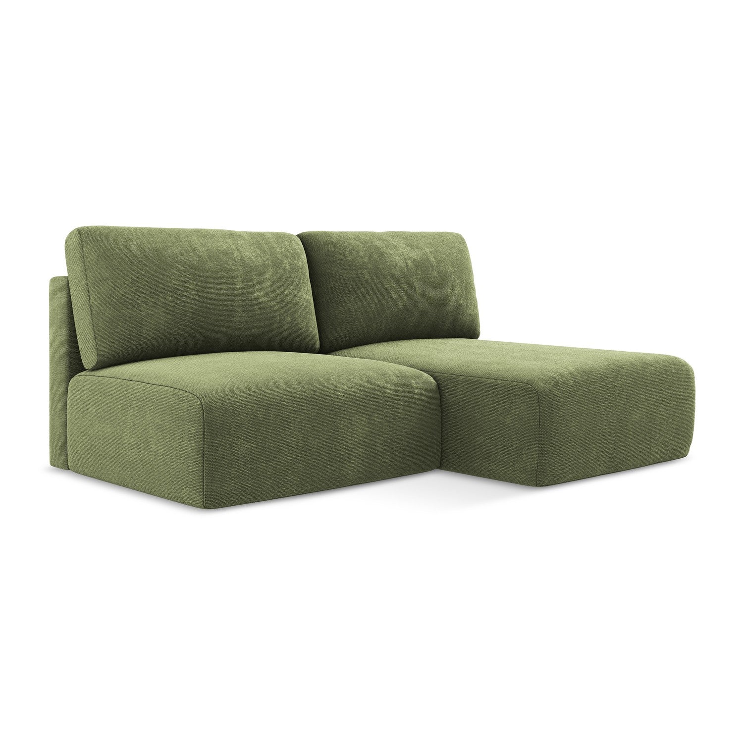 LaMiaSofa hoekbank rechts Ostia - chenille stof - groente - 210x149x79