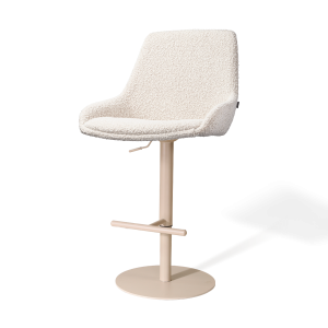 Nolon Niva-Isa tulp barkruk bouclé beige verstelbaar – beige poten Nolon Niva-Isa tulp barkruk bouclé beige verstelbaar – beige poten