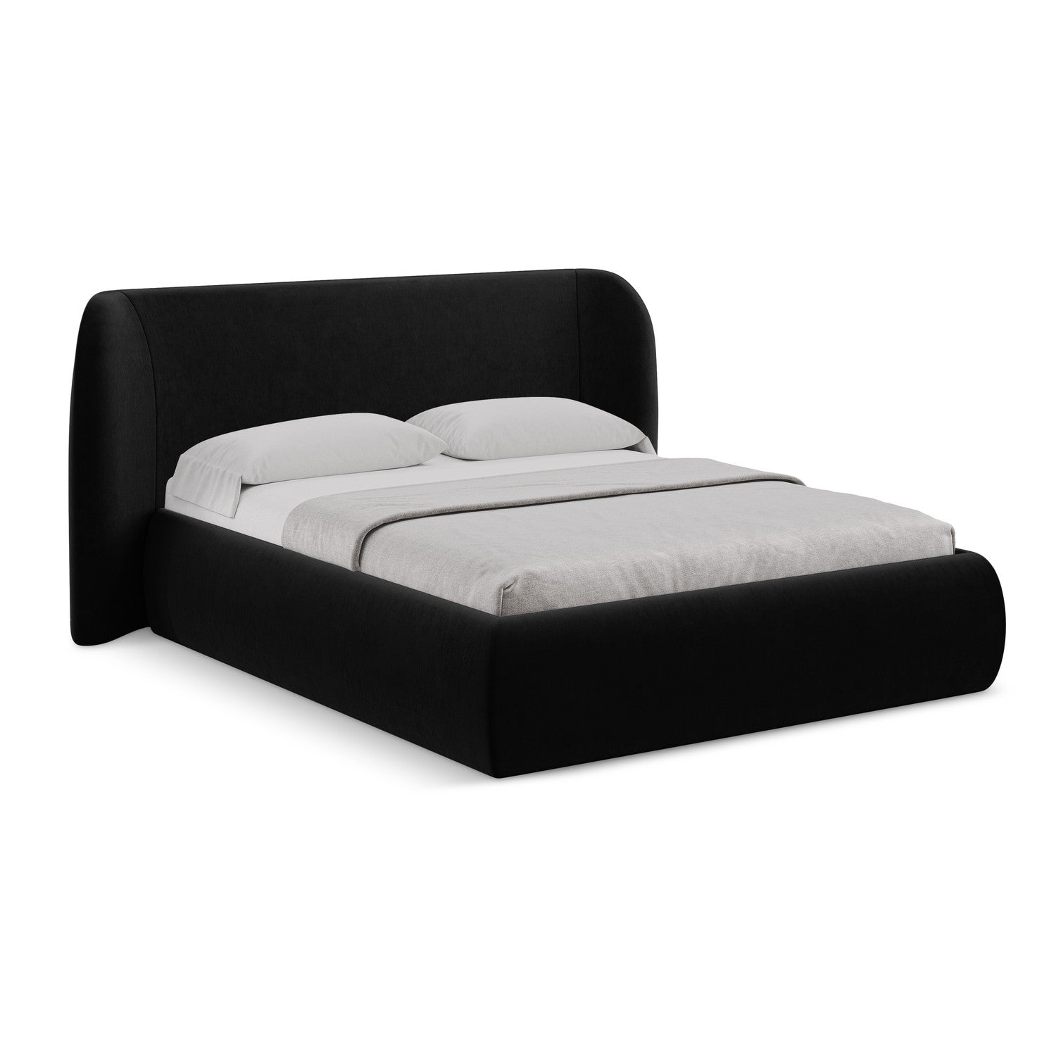 LaMiaSofa Bed met opbergruimte Trieste - velours - zwart - 230x215x110