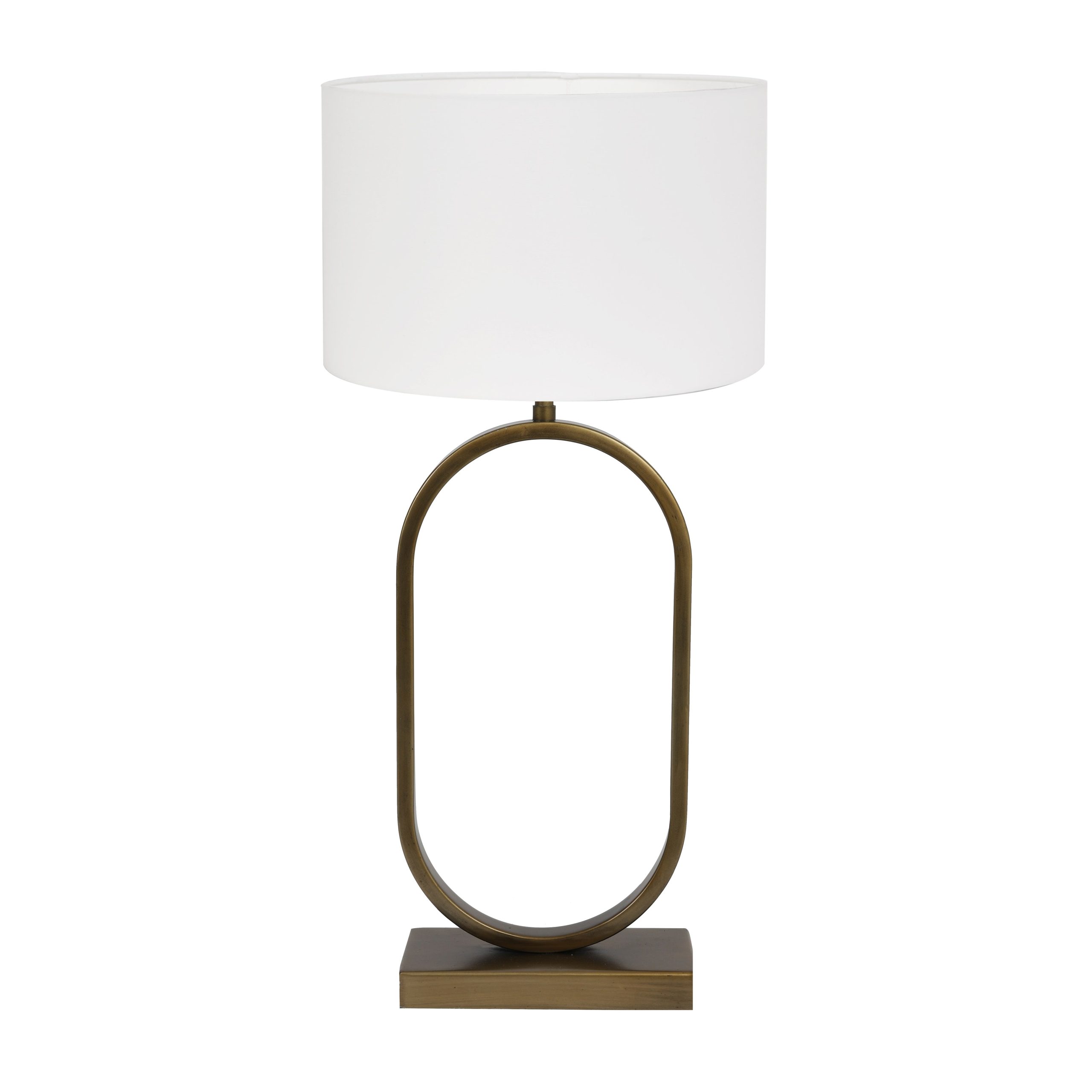 Light & Living tafellamp Jamiri/Polycotton - ant. brons, wit - 30x30x6