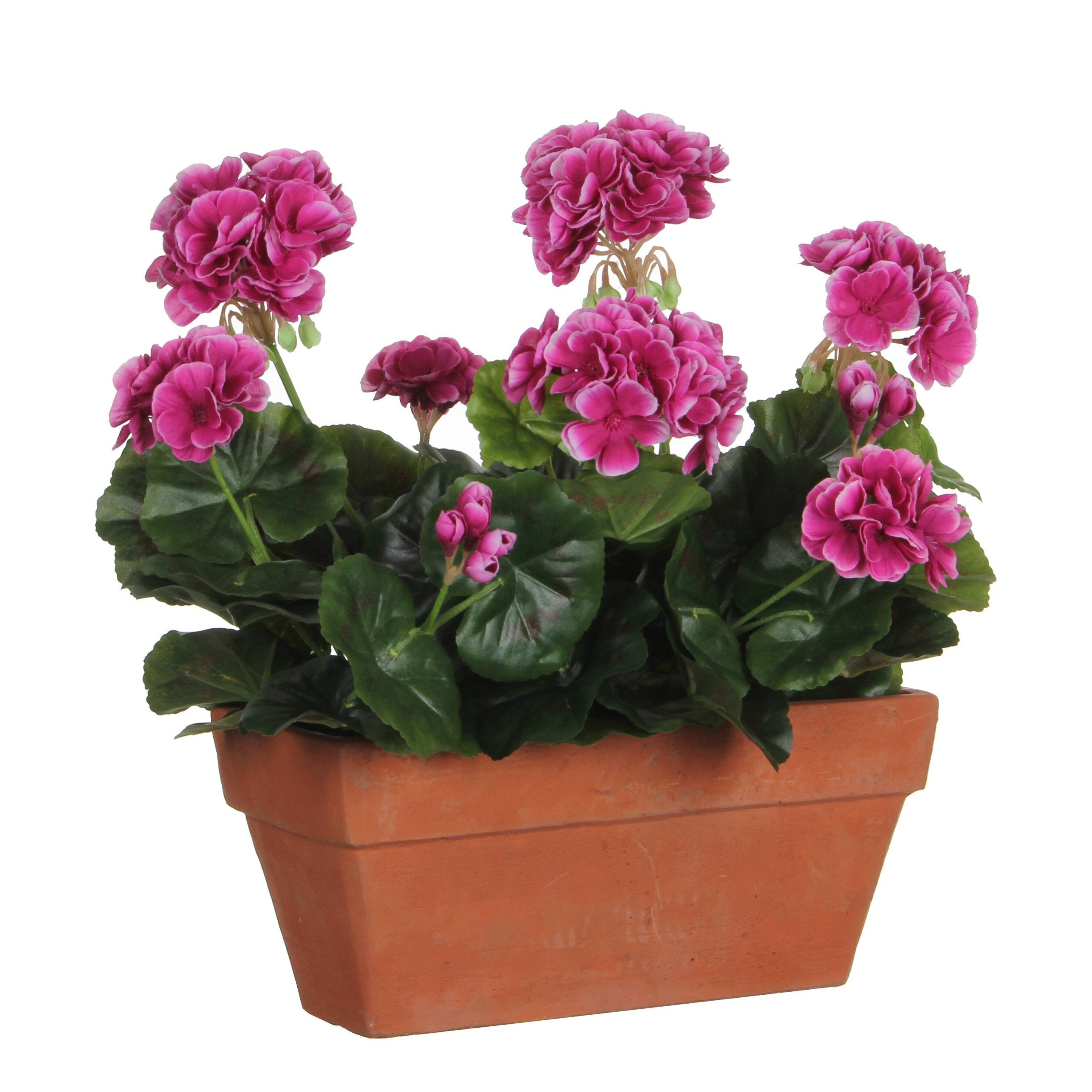 Mica Decorations Geranium Kunstplant in Balkonbak - L29 x B13 x H40 cm