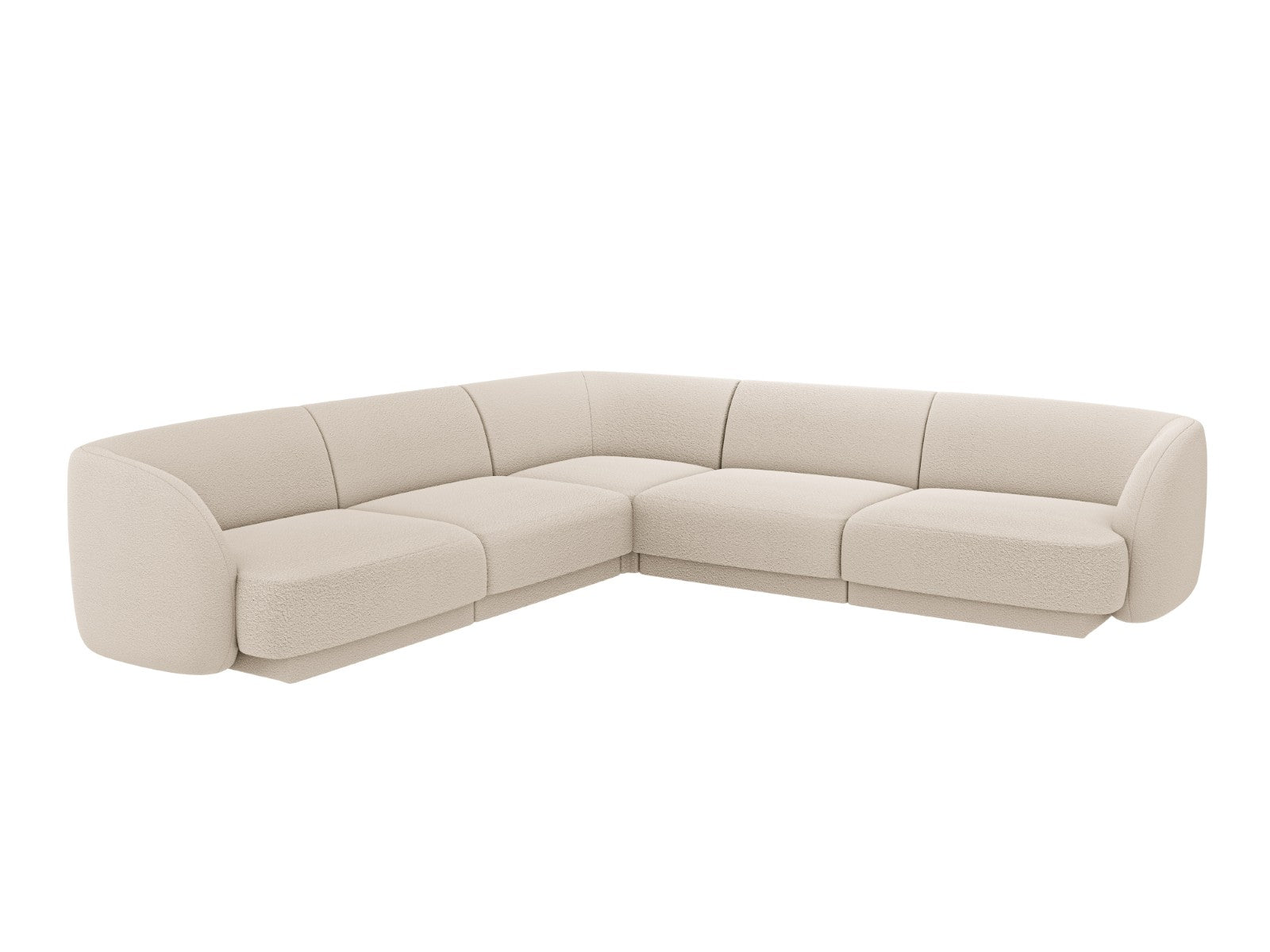 Micadoni Symmetrische hoekbank Miley 5-zits, boucle beige - 255x255x70