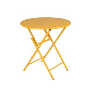 MaximaVida inklapbare metalen ronde tuintafel Max 70 cm okergeel MaximaVida inklapbare metalen ronde tuintafel Max 70 cm okergeel