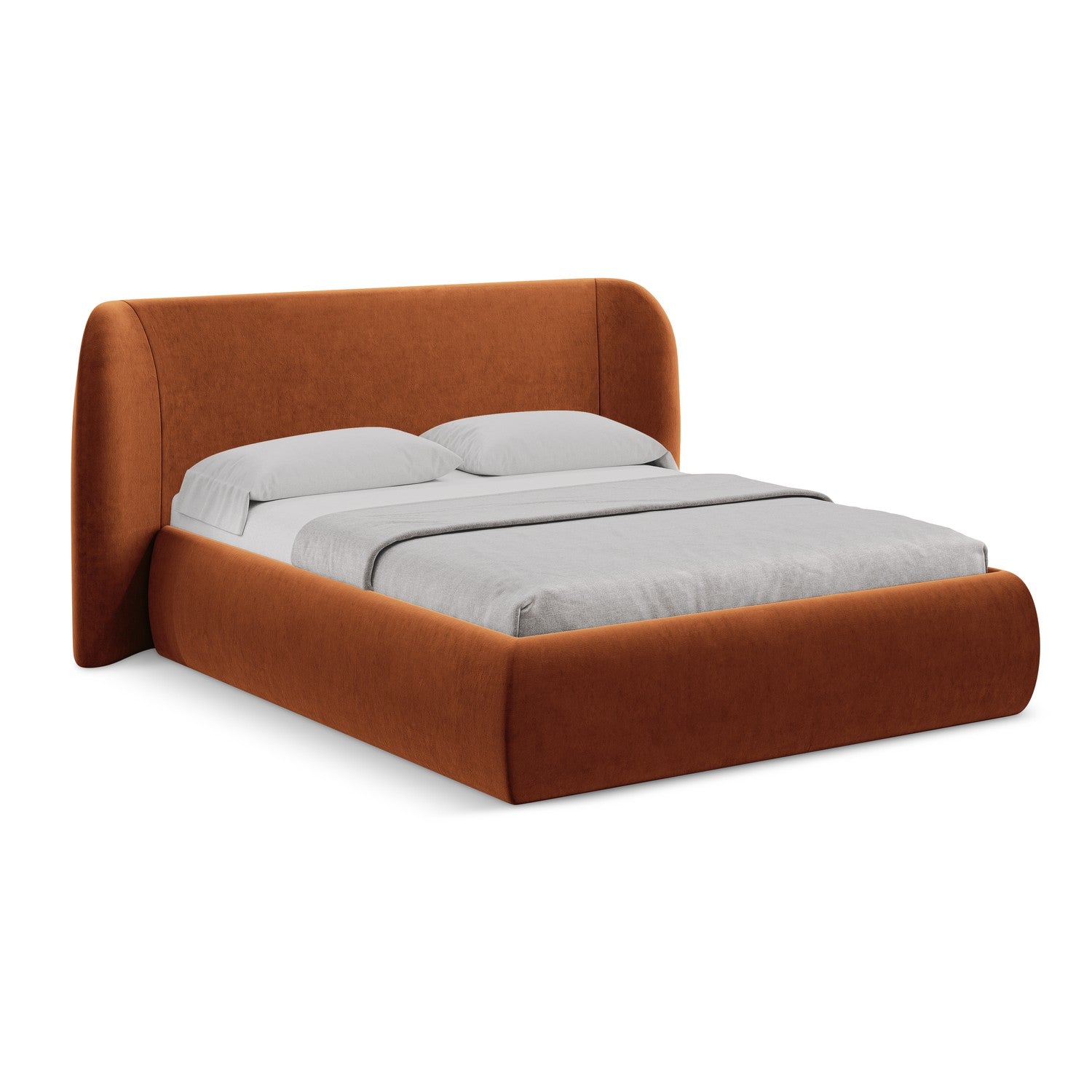 LaMiaSofa Bed met opbergruimte Trieste - velours - terracotta - 210x21