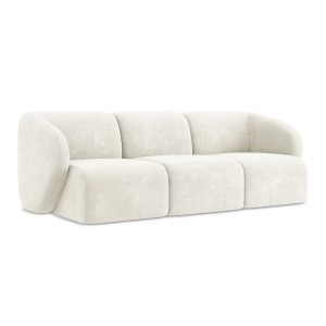 LaMiaSofa 3-zits bank Cervo – chenille stof – wit – 244x94x75
