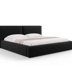 Micadoni Opbergbed met hoofdeinde Jodie 200x200cm, flueel, zwart – 228 Micadoni Opbergbed met hoofdeinde Jodie 200x200cm, flueel, zwart – 228