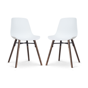 Nolon Nena-Pip Eetkamerstoelen Set van 2 – Wit – Walnoot Poten Nolon Nena-Pip Eetkamerstoelen Set van 2 – Wit – Walnoot Poten