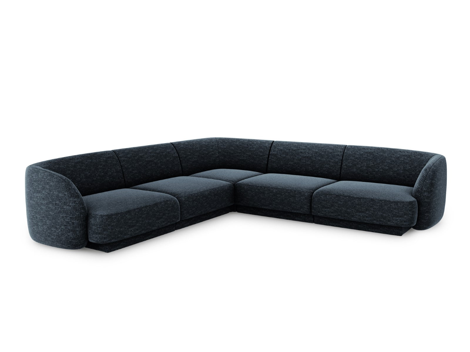 Micadoni Symmetrische hoekbank Miley 5-zits, chenille, koningsblauw -