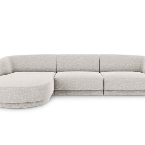 Micadoni linker hoekbank Miley 4-zits, structurele stof geld – 156×255 Micadoni linker hoekbank Miley 4-zits, structurele stof geld – 156×255