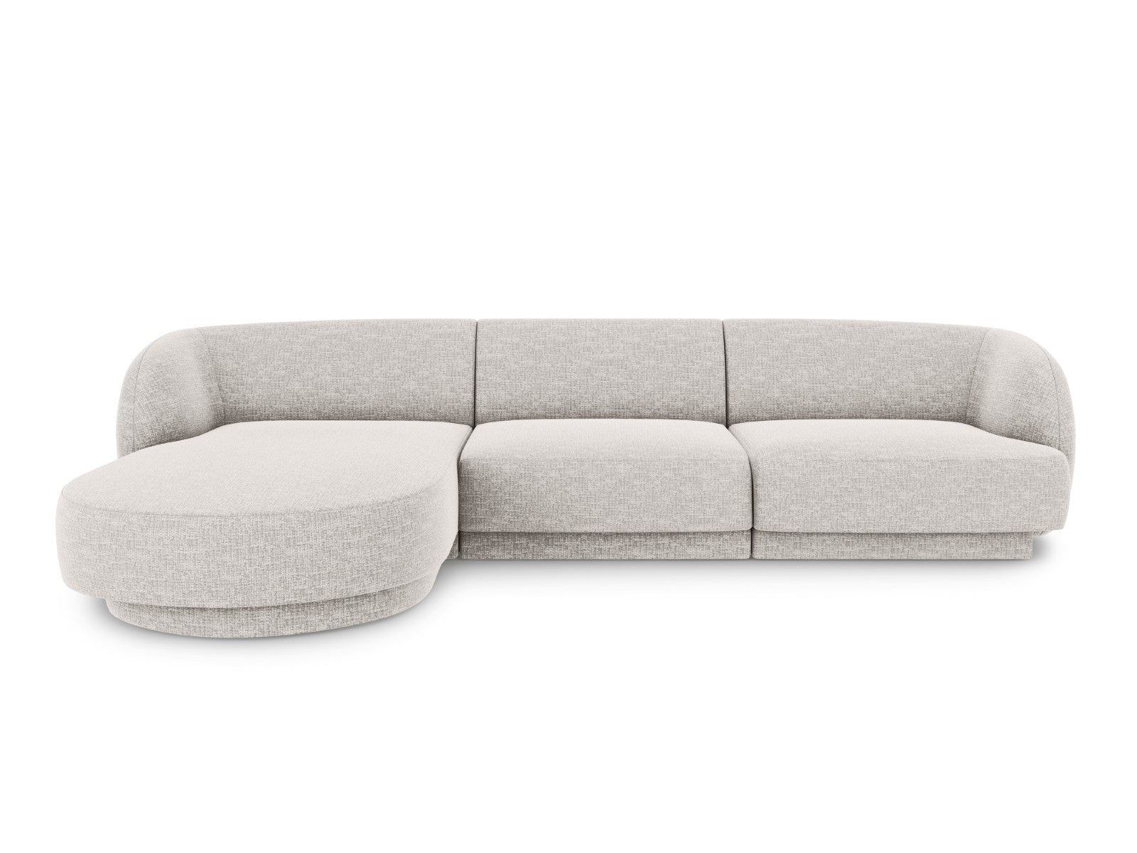 Micadoni linker hoekbank Miley 4-zits, structurele stof geld - 156x255