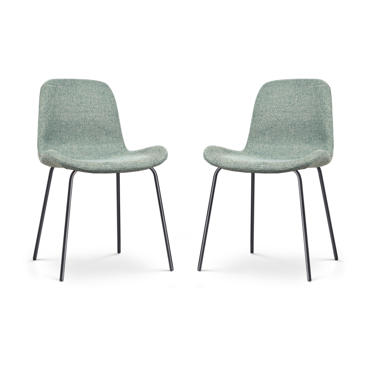 Nolon Nora-Fé Eetkamerstoelen Set van 2 - Zacht Groen - Zwarte Poten