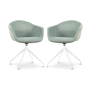 Nolon Nola-Otis Draaibare Eetkamerstoelen Set – Zacht Groen – Wit Nolon Nola-Otis Draaibare Eetkamerstoelen Set – Zacht Groen – Wit