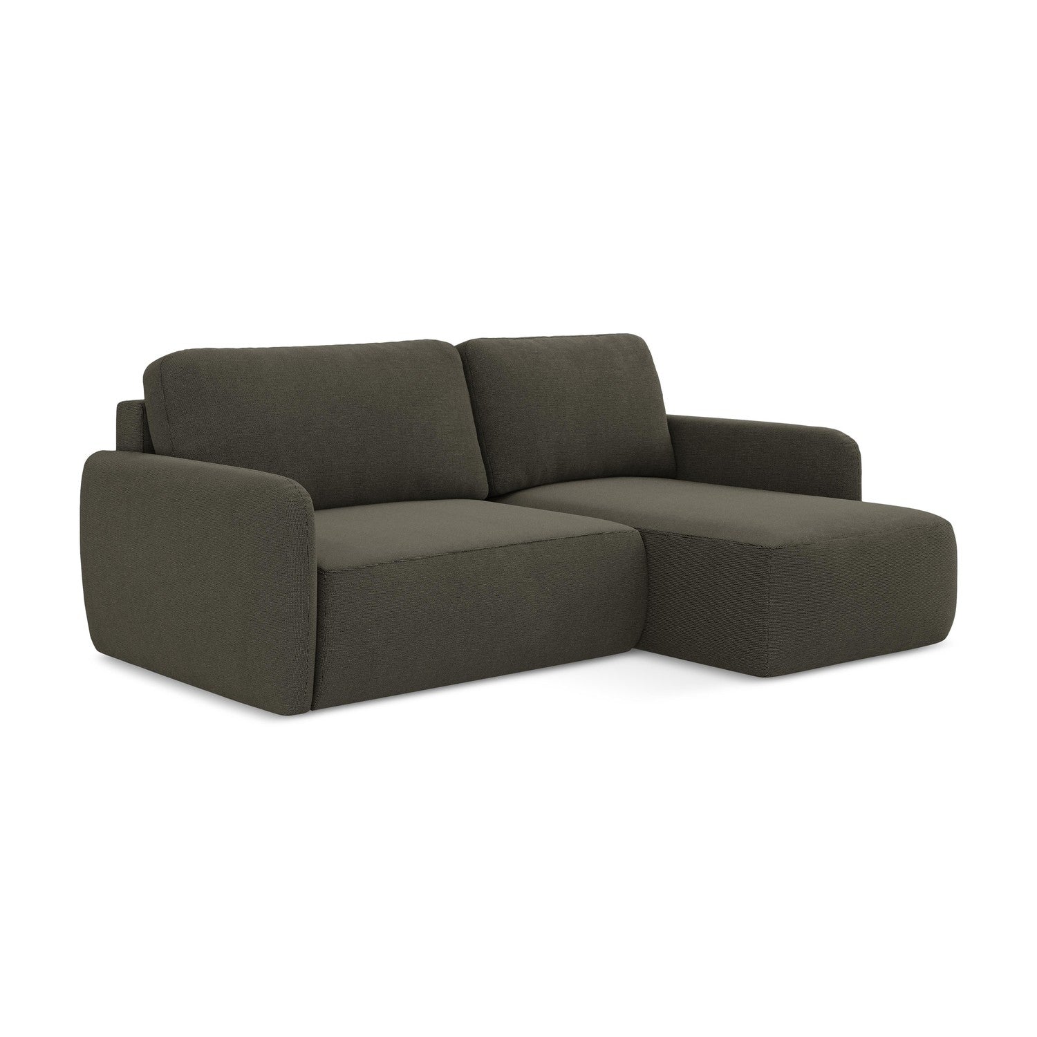 LaMiaSofa hoekbank rechts Corle - textuurstof - taupe - 207x148x86