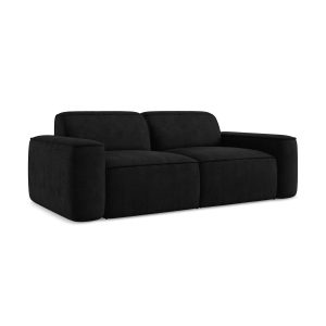 LaMiaSofa 3-zits bank Melissa – chenille stof – zwart – 204x102x70