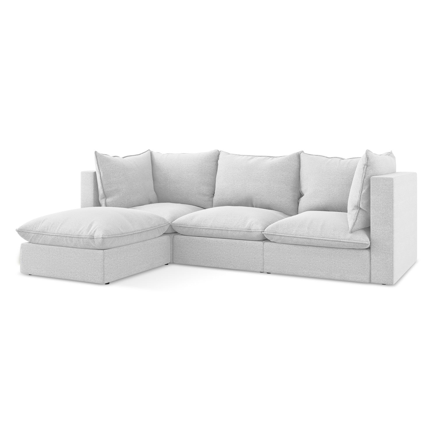 LaMiaSofa hoekbank links Ravenna - bouclé - zilver - 255x165x77