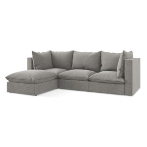 LaMiaSofa hoekbank links Ravenna – velours – grijs – 255x165x77 LaMiaSofa hoekbank links Ravenna – velours – grijs – 255x165x77