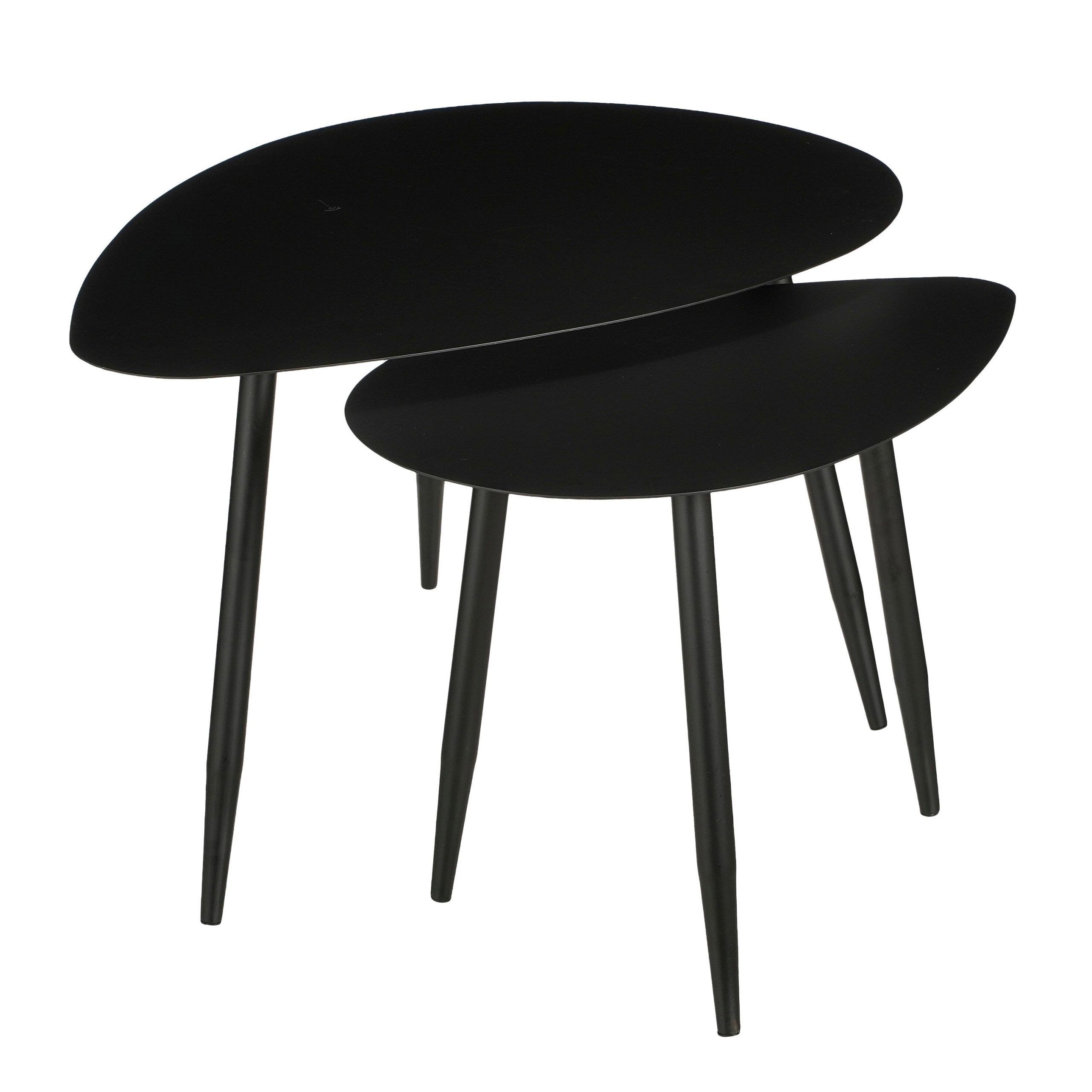 Mica Decorations Bijzettafel - Set van 2 - L80 x B60 x H47 cm - Metaal