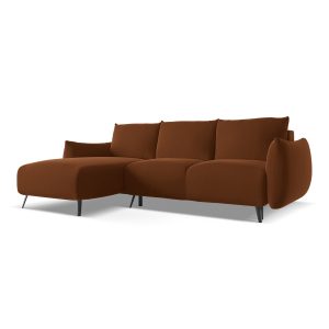 LaMiaSofa hoekbank links Genova – velours – terracotta – 242x162x86 LaMiaSofa hoekbank links Genova – velours – terracotta – 242x162x86