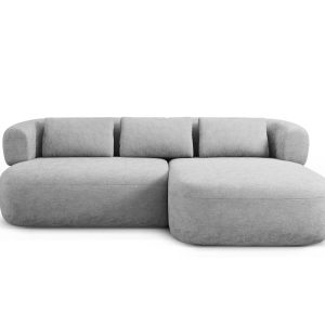 Micadoni rechter hoekbank Jenny 5-zits, chenille geld – 145x200x73cm Micadoni rechter hoekbank Jenny 5-zits, chenille geld – 145x200x73cm