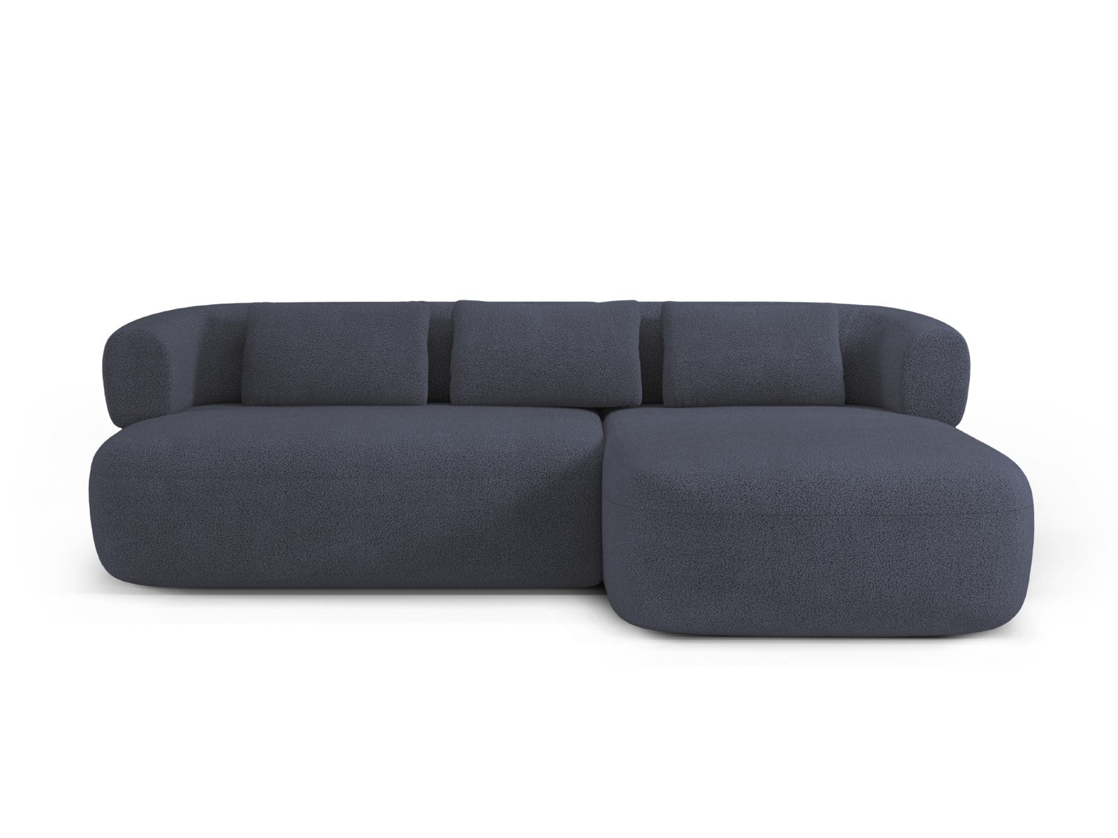 Micadoni rechter hoekbank Jenny 5-zits, boucle donkerblauw - 145x225x7