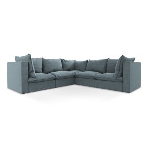 LaMiaSofa Modulaire hoekbank Ravenna – bouclé – jeans – 255x255x77