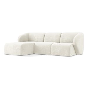 LaMiaSofa hoekbank links Cervo – chenille stof – wit – 248x166x89 LaMiaSofa hoekbank links Cervo – chenille stof – wit – 248x166x89