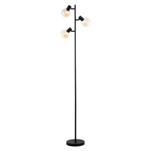Lighto | Art deco vloerlamp zwart met goud glas 3-lichts | Juna Lighto | Art deco vloerlamp zwart met goud glas 3-lichts | Juna