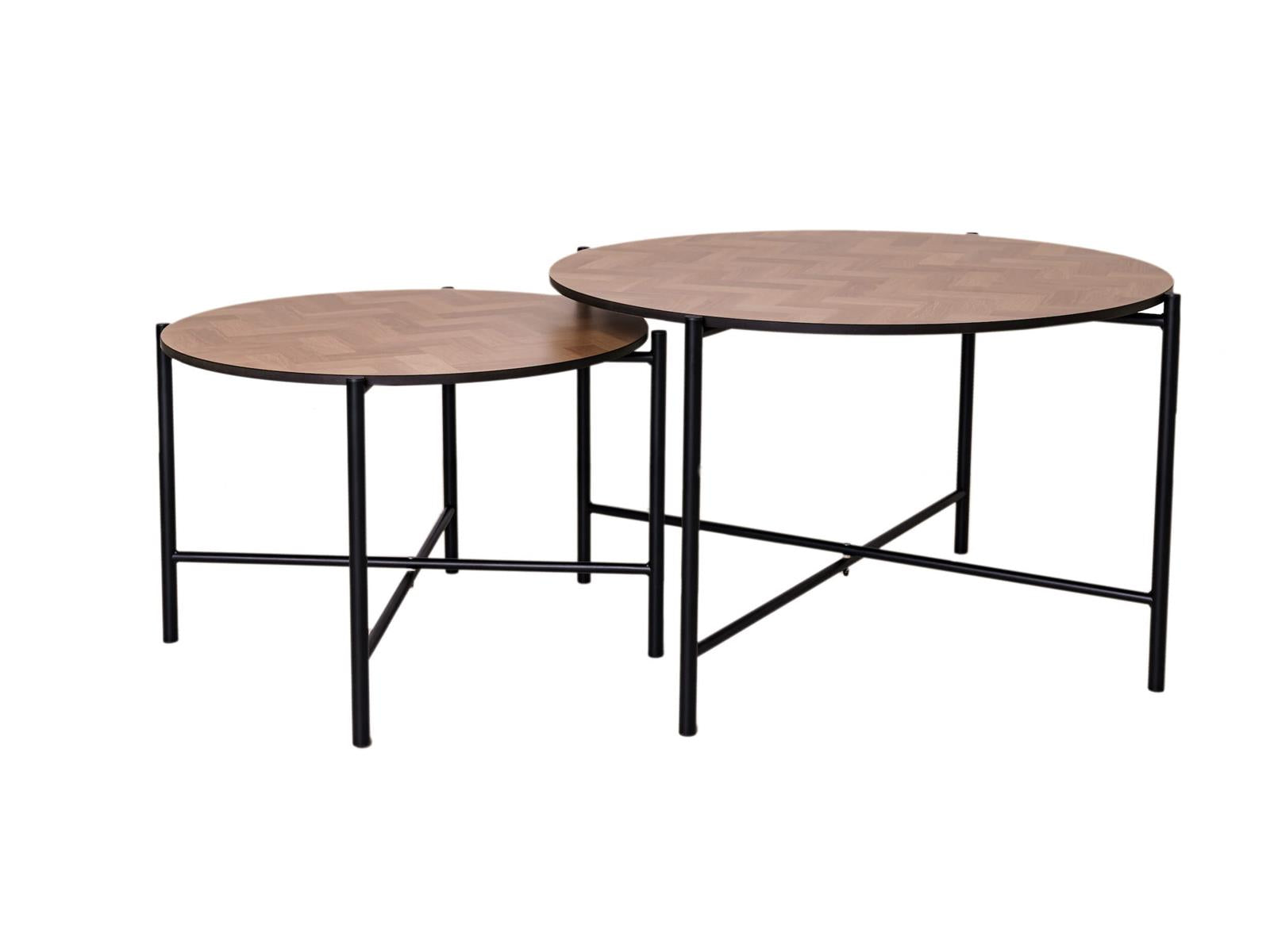 MaximaVida salontafel set Copenhagen 62 en 49 cm kruisframe zwart - HP