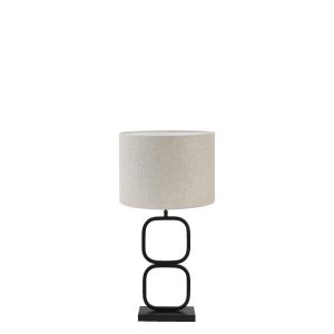 Light & Living tafellamp Lutika/Livigno – zwart, naturel – 30x30x67cm Light & Living tafellamp Lutika/Livigno – zwart, naturel – 30x30x67cm