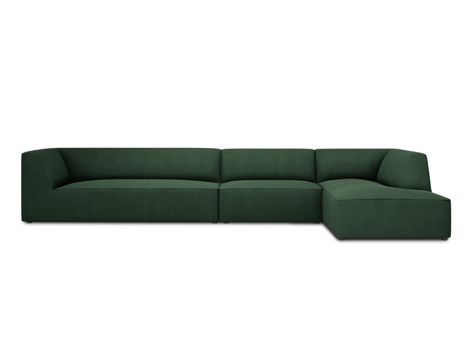 Micadoni rechter hoekbank Ruby 5-zits, structurele stof, groente - 180
