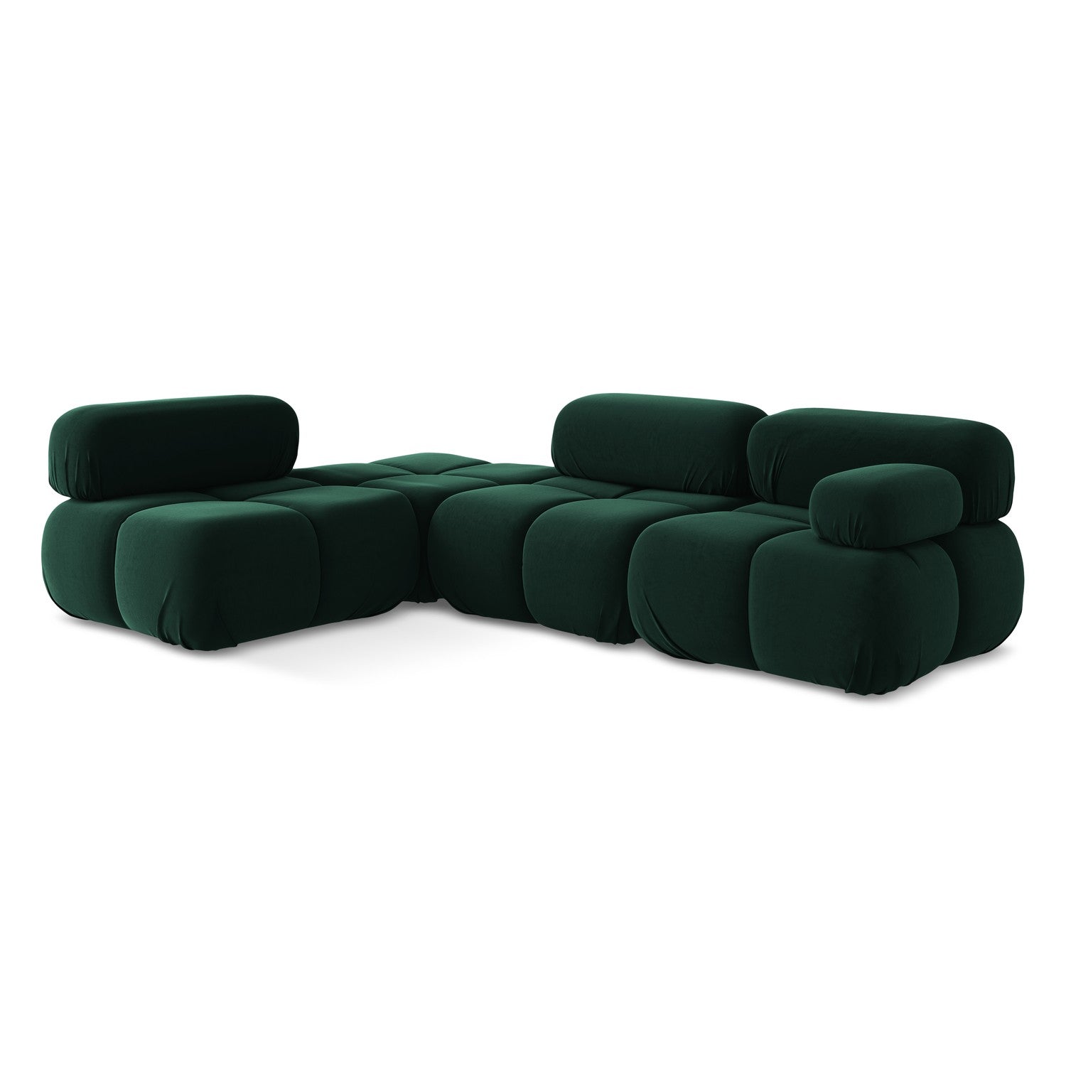 LaMiaSofa hoekbank links Sanremo - velours - flessengroen - 285x190x70