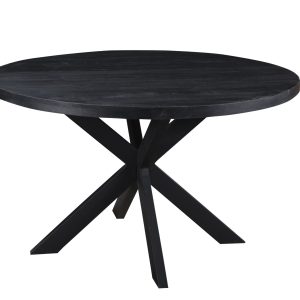 Livingfurn – Eetkamertafel Kala Round Black – Spider Leg – Mango Hout Livingfurn – Eetkamertafel Kala Round Black – Spider Leg – Mango Hout