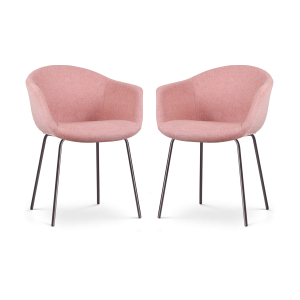 Nolon Nora-Otis Eetkamerstoelen Set van 2 – Zacht Roze – Zwarte Poten Nolon Nora-Otis Eetkamerstoelen Set van 2 – Zacht Roze – Zwarte Poten