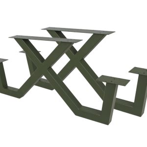 MaximaVida metalen picknicktafel onderstel New York olijfgroen gecoat MaximaVida metalen picknicktafel onderstel New York olijfgroen gecoat