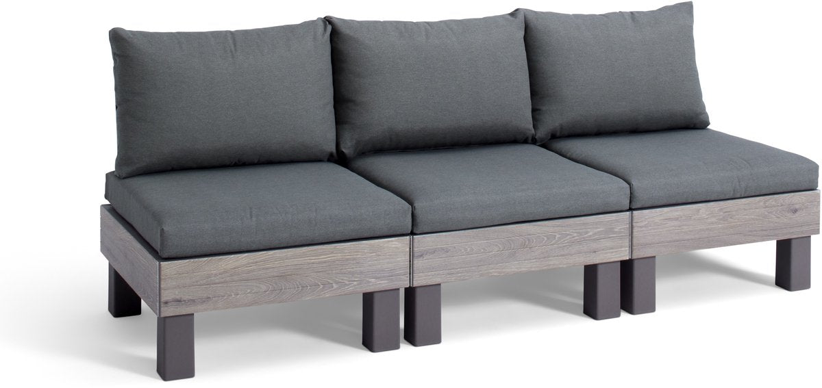 Keter Signature Elements 3-zits Loungebank - met groene kussens - Capp