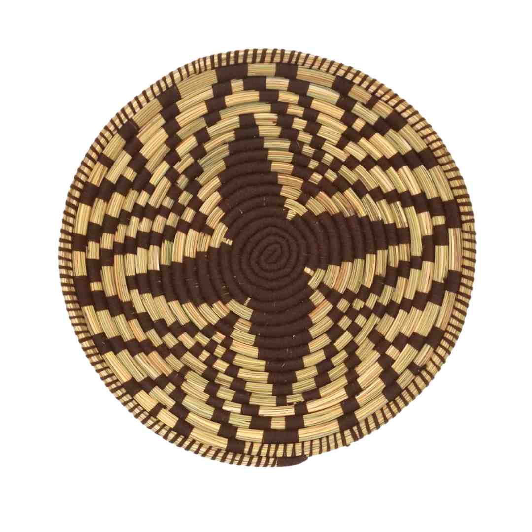 NOA MAY Schaal Fatoum - naturel/bruin - palm - Ø 40 cm x H 5 cm - Marr