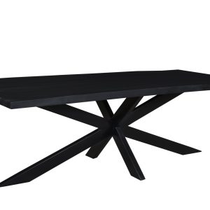 Livingfurn eetkamertafel – mangohout – 220 cm – zwart Livingfurn eetkamertafel – mangohout – 220 cm – zwart