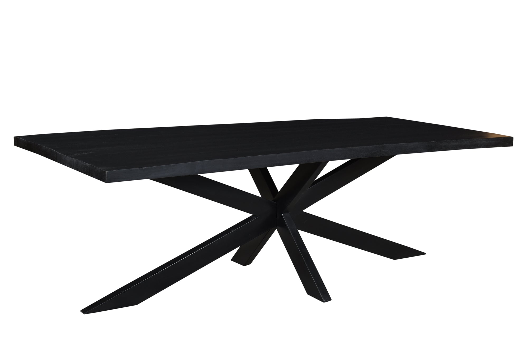 Livingfurn eetkamertafel - mangohout - 220 cm - zwart