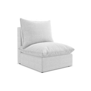 LaMiaSofa Bankmodule midden Ravenna – bouclé – zilver – 75x90x77