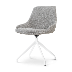 Nolon Nola-Isa draaibare eetkamerstoel grijs blend – wit onderstel Nolon Nola-Isa draaibare eetkamerstoel grijs blend – wit onderstel