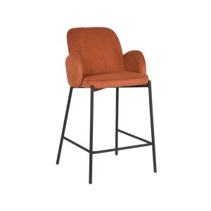 LABEL51 Barkruk Jari – Oranje Ribstof – Zithoogte 65cm – Set van 2 LABEL51 Barkruk Jari – Oranje Ribstof – Zithoogte 65cm – Set van 2