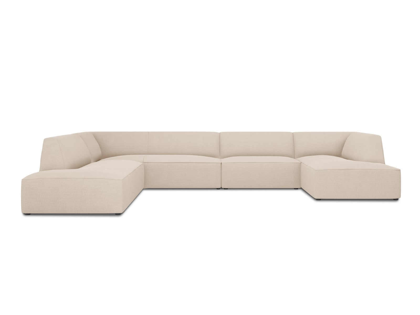 Micadoni Panoramische hoekbank links Ruby 7-zits, structurele stof, be