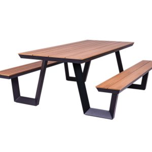 MaximaVida aluminium picknicktafel Bermuda 200 cm zwart MaximaVida aluminium picknicktafel Bermuda 200 cm zwart