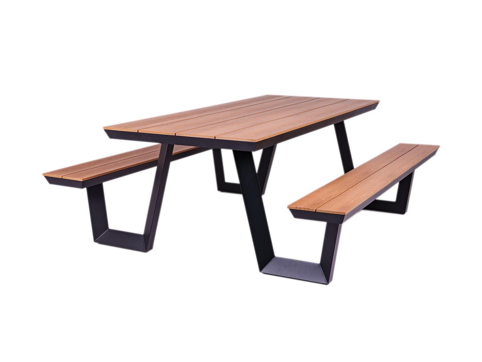 MaximaVida aluminium picknicktafel Bermuda 200 cm zwart