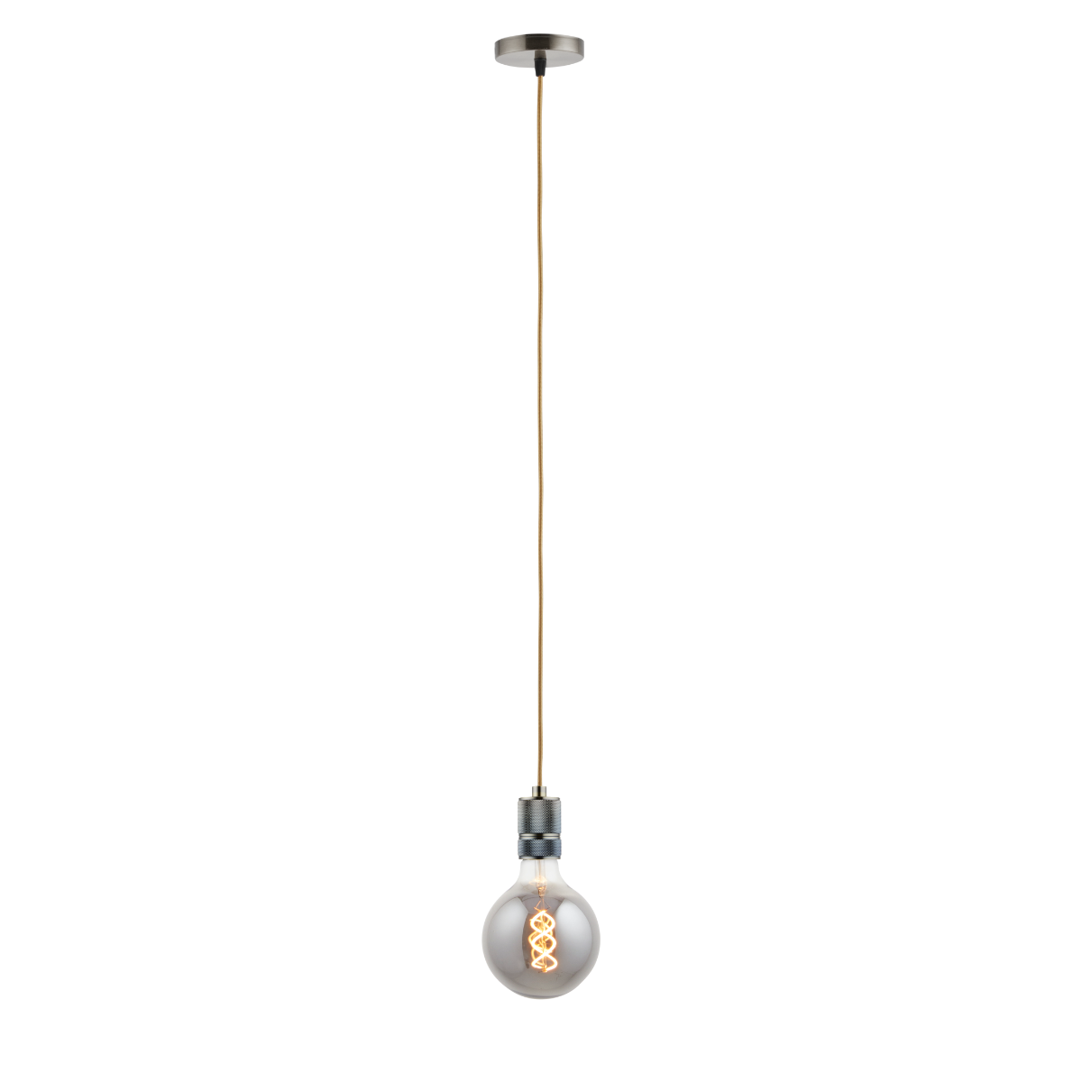 Lighto | Pendel Brons | Inclusief Lichtbron Rookglas | Classic | 1.5m