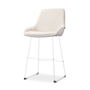 Nolon Nino-Isa Barkruk Bouclé Beige – Stof – Wit Onderstel – 65 cm Nolon Nino-Isa Barkruk Bouclé Beige – Stof – Wit Onderstel – 65 cm